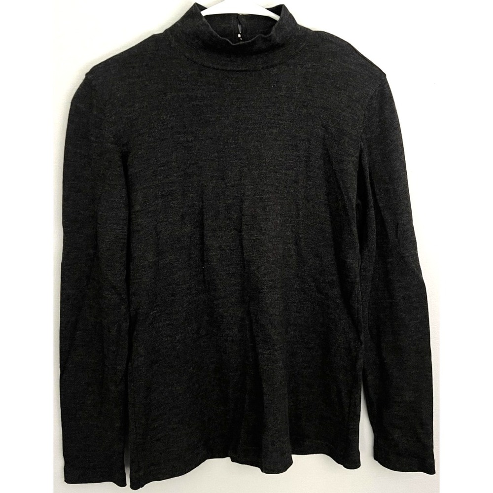 Vintage Escada Margaretha Ley Sweater Womens 38 Gray Mock Neck Virgin Wool 90s